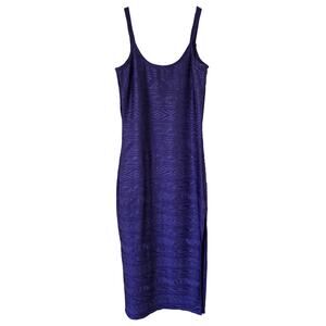 Newport News Purple Bodycon Midi Dress Textured Sleeveless Size 8